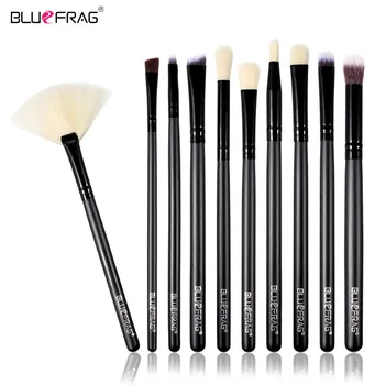 

BLUEFRAG Wood 10 pcs/set Professional Portable Makeup Brushes of Eye Blending Eyeshadow Smudge Shading Brushes Brand Retail