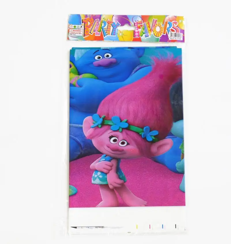 

Cartoon Disposable TableCloth Trolls Theme Table Cover Tablecloth Kid Boy Birthday Party Map 180*108cm