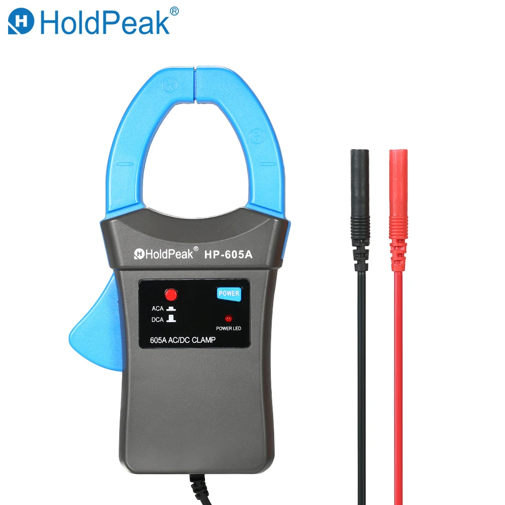 Цифровой клещи HoldPeak 600A постоянного/переменного тока, зажим-адаптер, мультиметр, амперметр с тестовыми зондами