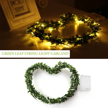 

3m 30 Leds Outdoor LED Leaf Twine Fairy String Lights With Battery Operate For Rustic Wedding Holiday Party Event Decoration