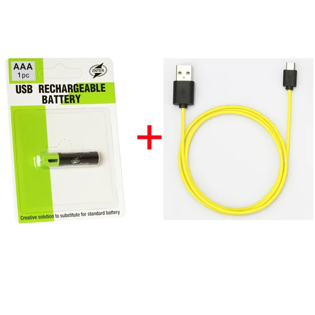 ZNTER 1/2/4 шт. Mirco USB Перезаряжаемые Батарея AAA Батарея 400 мАч AAA 1,5 V Дистанционное аккумуляторы с контроллером литий-полимерный Батарея - Цвет: 1pc with usb cable