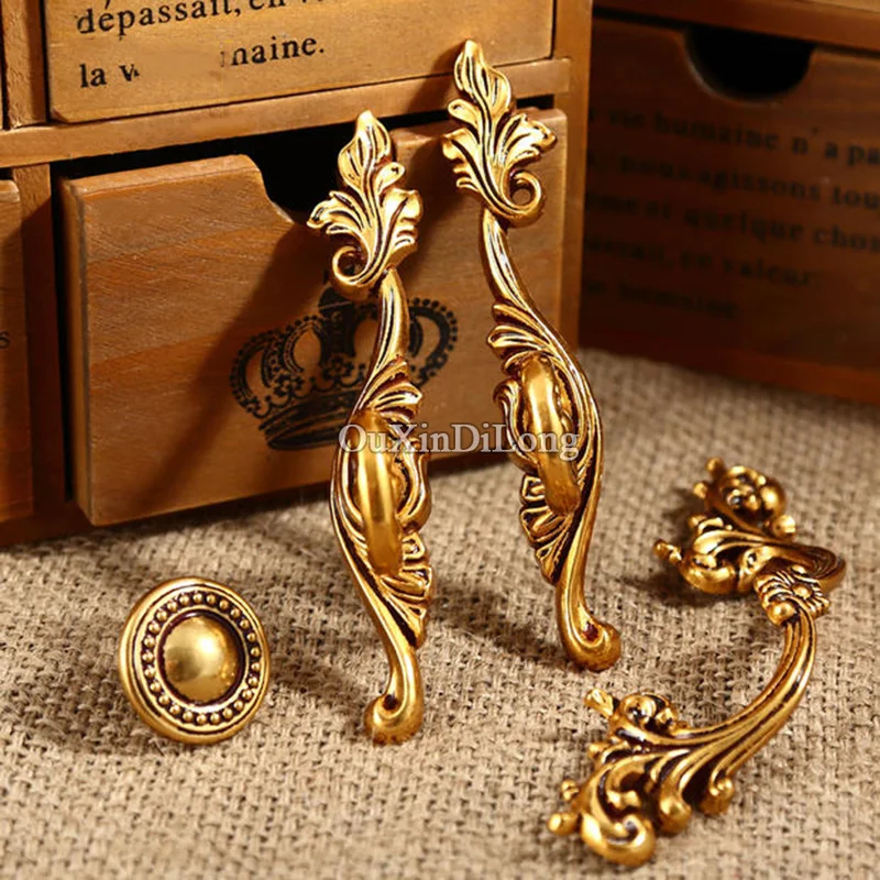 

Hot 5Pair or 10PCS European Antique Kitchen Door Furniture Handles Retro Cupboard Drawer Wardrobe Cabinet Pulls Handles & Knobs