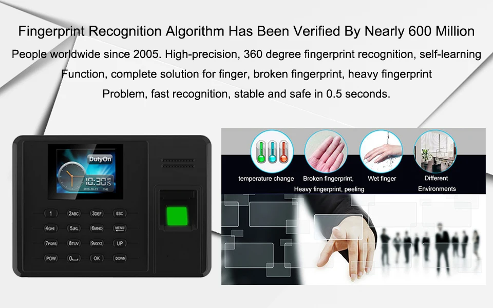 Biometric Fingerprint Time Attendance Time Clock TCPIP USB Recorder Employee Recognition Device Machine Attendance System 