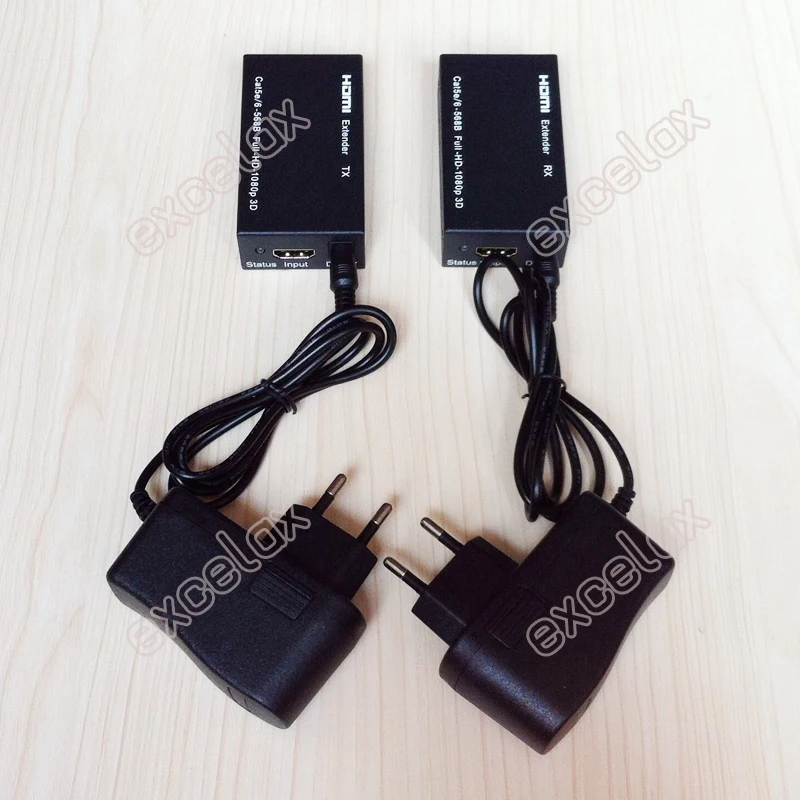 1080P HD 60m Transmission Extender Single Network Cable 3D CAT5E/6 RJ45 HDMI-compatible Audio Video Signal Converter Adapter