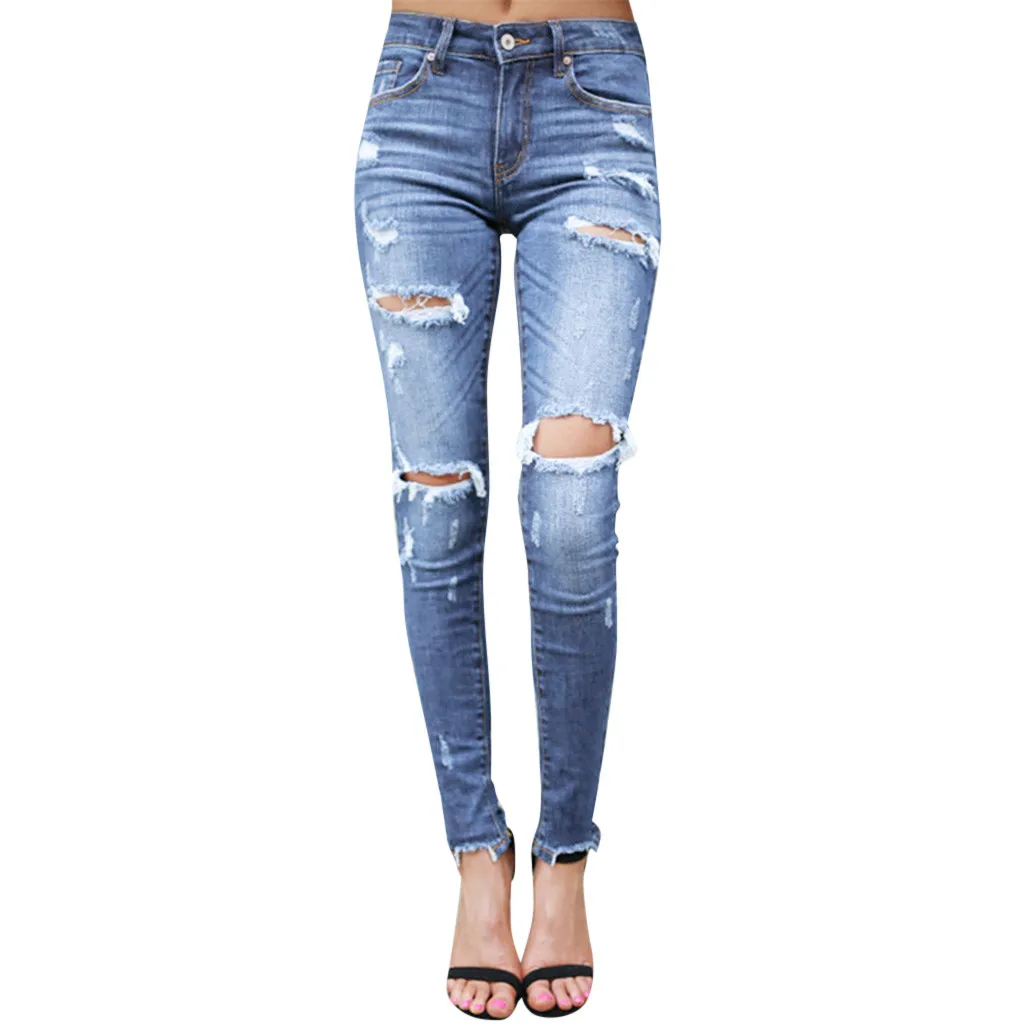 jeans with distressed bottoms