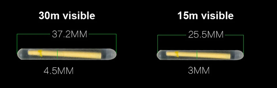 Loogdeel 25 шт./5 Сумка рыболовная «плавающая» лампа наконечник удочки сигнализатор поклевки ночной рыболовный поплавок светящаяся палочка видимая 3,0x25 мм 4,5*37 мм