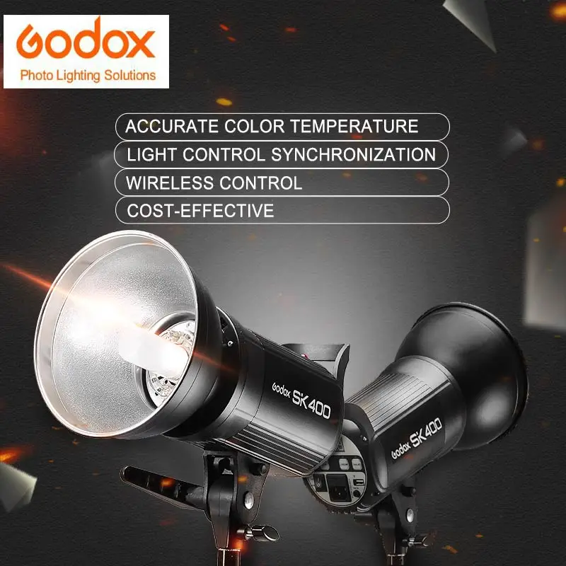 

Godox SK400 400Ws Professional Photography Studio Flash Strobe Light Lamp Head 110v/220v with 50W Modeling Lamp