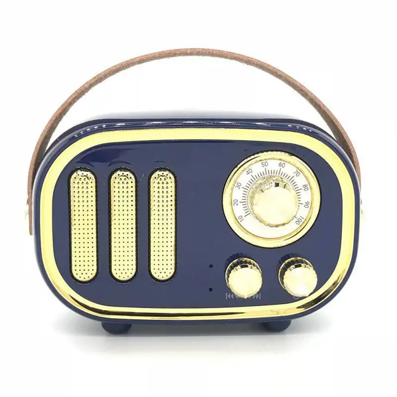 F01 Портативный Bluetooth колонка в ретро стиле Беспроводной радио Винтаж Sound Box Бас с ручкой Поддержка FM TF AUX музыкальный плеер