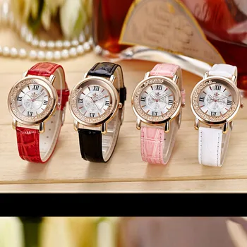 

GEMIXI Women Watches New Ladies Fashion Rhinestone Leather Luxury Brand Casual Dress Women's Watch dropship