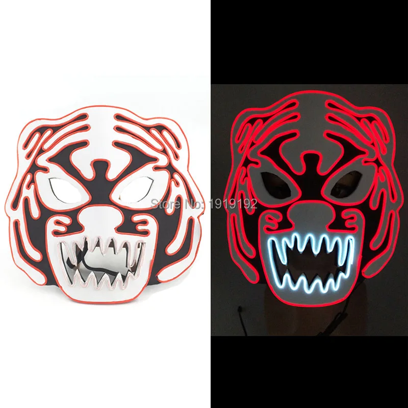 Новый стиль EVA маска тигра безымного светодиодный Очищающая маска светящиеся маски для вечеринки-маскарада для сверкающие принадлежности