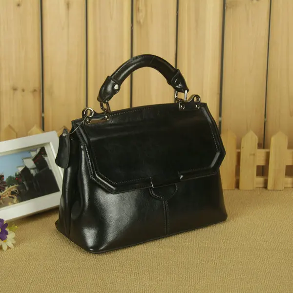 QIAOBAO Новое поступление натуральная кожа сумка через плечо сумка из воловьей кожи женская модная сумка из коровьей кожи - Цвет: Black
