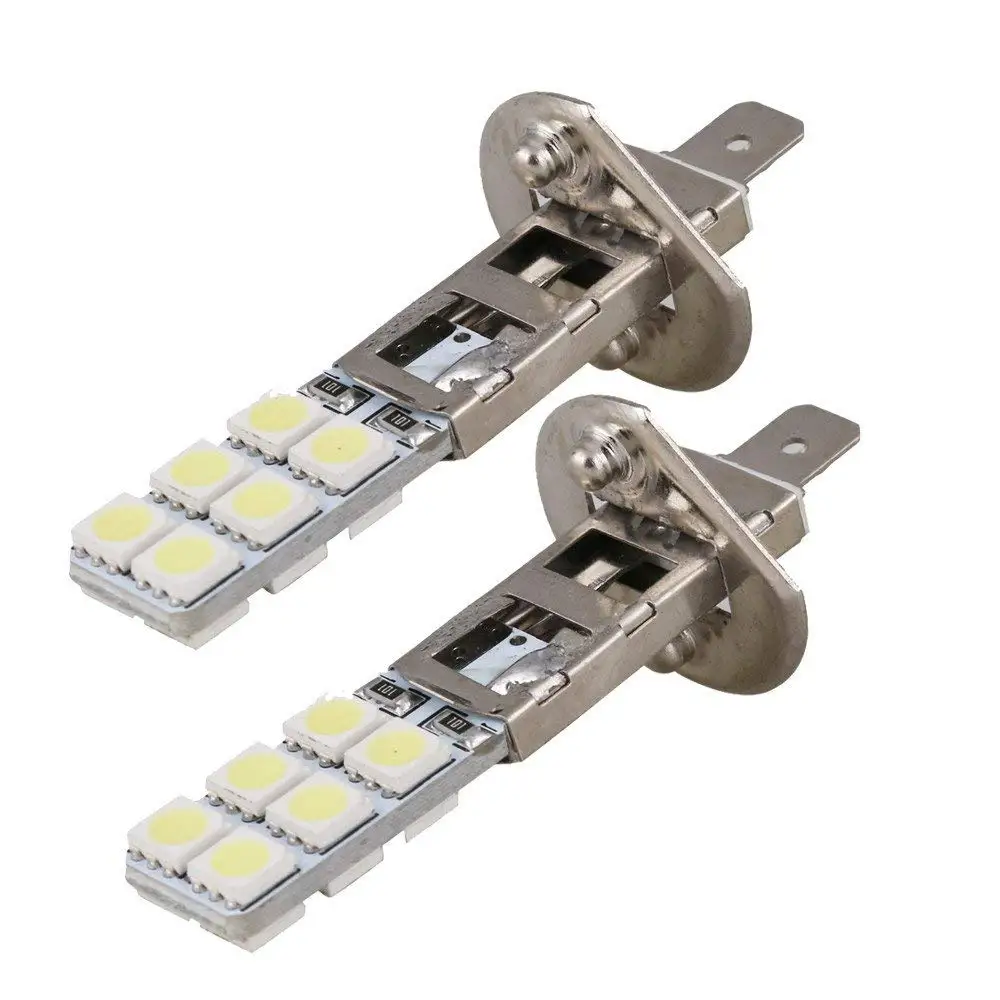 2x160lm H1 2W Высокая Мощность 5050 12SMD автомобильный Белый светодиодный противотуманный светильник Лампа 6000K DC 12V 1 пара автоматический светильник s