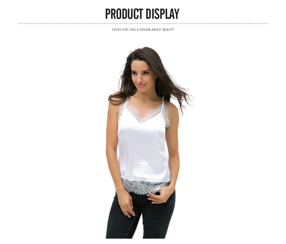 2017 Summer New Girls Women Sexy V Neck Tank Tops Solid Color Sleeveless Lace Tees Slim Fitness Camisole Halter Tops 1 (3)