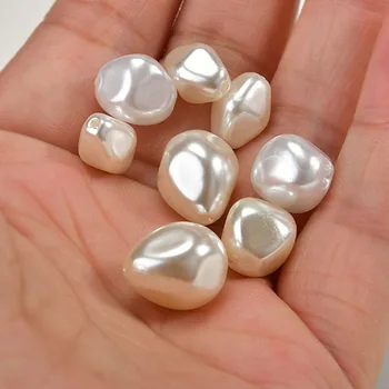 

100pcs/lot color cream/white printing geometry concave irregularities shape resin beads diy jewelry earring/bracelet pendants