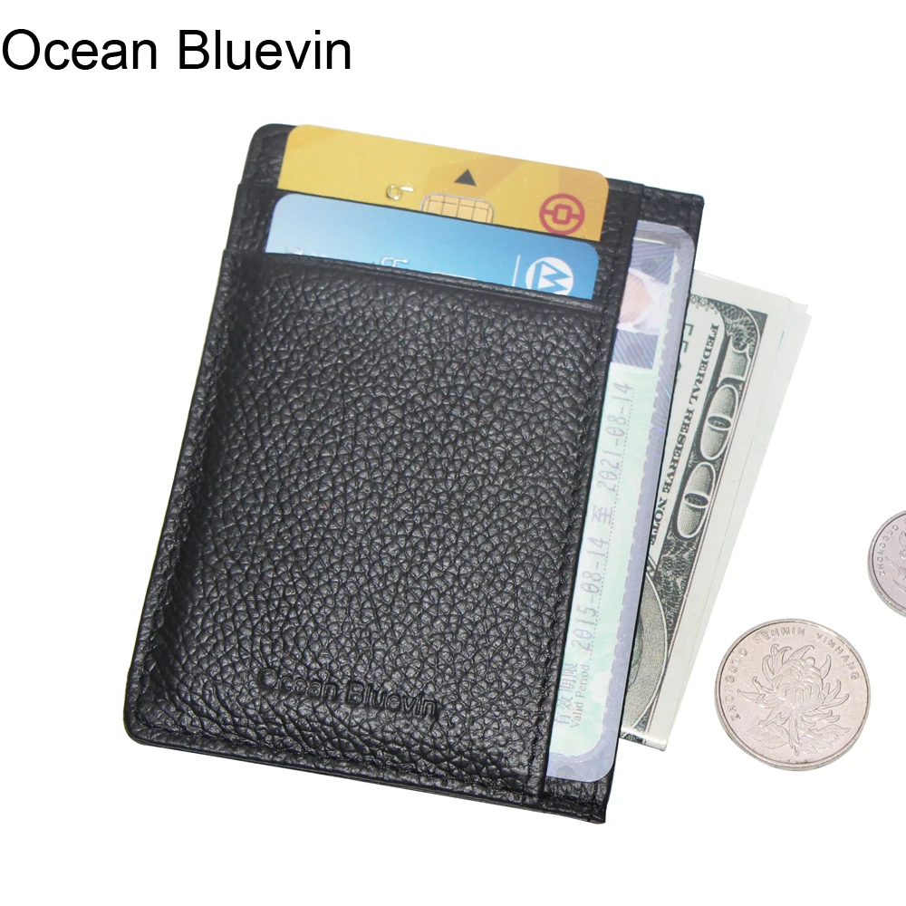 Ocean Bluevin Foreign Genuine Leather Mens ID Card Driver License Holders Quality Fashion Soft Credit Holder Cateira Wallet | Багаж и