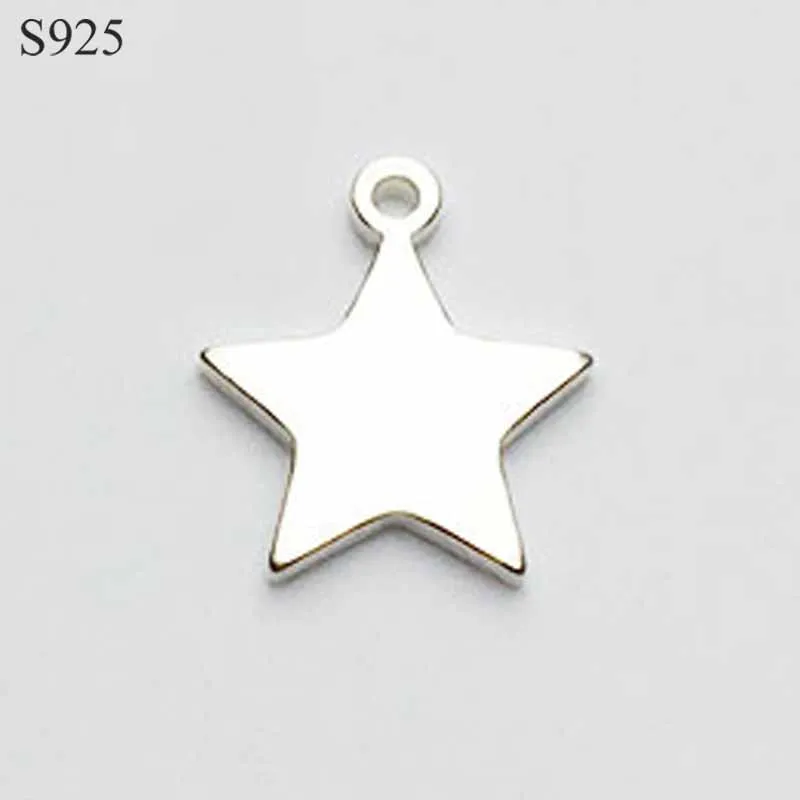 

Genuine Real Pure Solid 925 Sterling Silver Pentagram Star Pendant Women DIY Necklace Bracelet Jewelry Making Accessories Charms