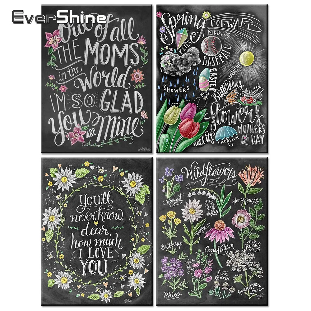 34 43 De Réductionevershine Nouveauté Diamant Broderie Fleur Photos 5d Diamant Peinture Pleine Ronde Tableau Noir Dessin Fleur Mur Décor In