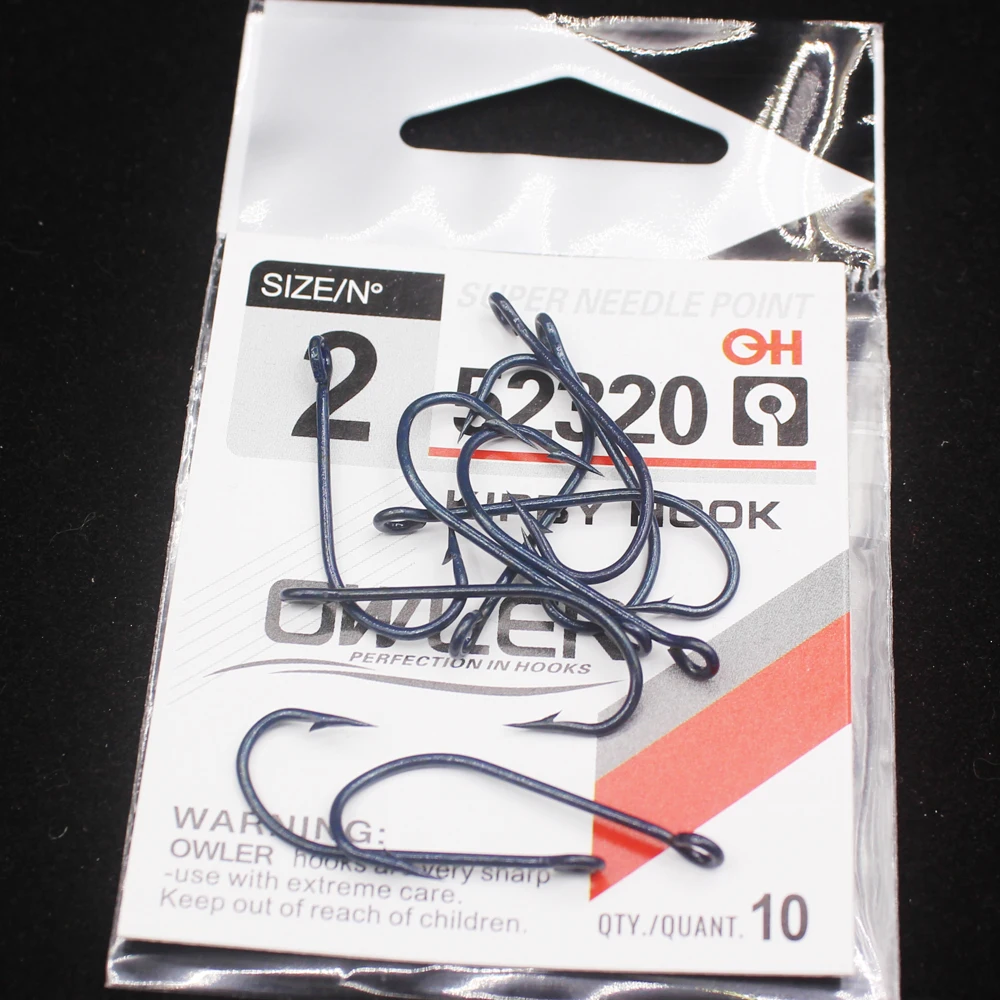 10pcs/lot Blue Fishing Hooks Steel Sharp Barbed Hook O'shaughnessy