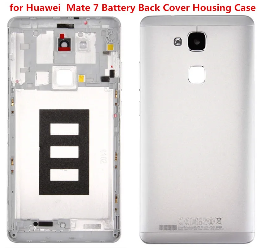 

For Huawei Mate 7 Battery Back Cover Housing Case With Camera Lens with Fingerprint Scanner Flex Cable+Power Volume Buttons+tool