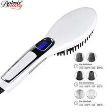 Быстрый нагрев светодиодный дисплей выпрямитель для волос расческа и электрическая расческа для укладки волос ионная борода выпрямитель для волос щетка инструмент