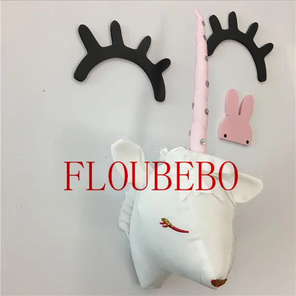 

Animal Northern Europe Entrance Unicorn Head Horn Wall Hangings INS Doll Decoration Stuffed Animal Child Toys Gift Cushion
