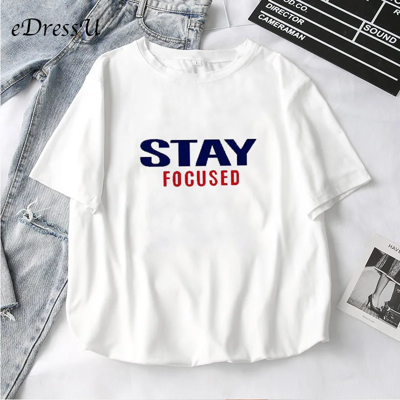 

2019 Women T Shirt White Harajuku Letter Tees Print Cute Short Sleeves Summer Tops Girl Student Casual Daily Wear eDressU HQ-1