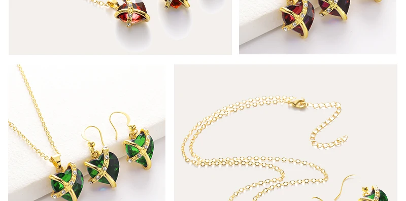 AYAYOO Imitation Crystal Bridal Jewelry Sets Wedding Nigerian African Beads Jewelry Set in Gold Color Earrings And Necklace Set (2)