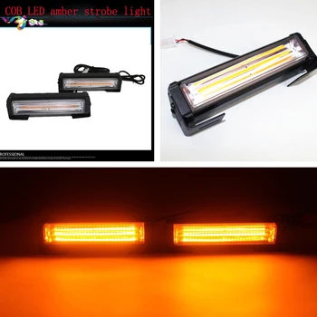 

wzjoo 2pcs COB LED Traffic Advisor Emergency Warning Strobe Beacon Light Bar C92 car