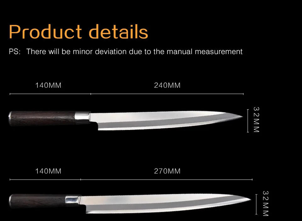 Немецкая нержавеющая сталь сашими сазайский лосось суши нож для филе кухонные ножи для нарезки рыбы кухонный нож