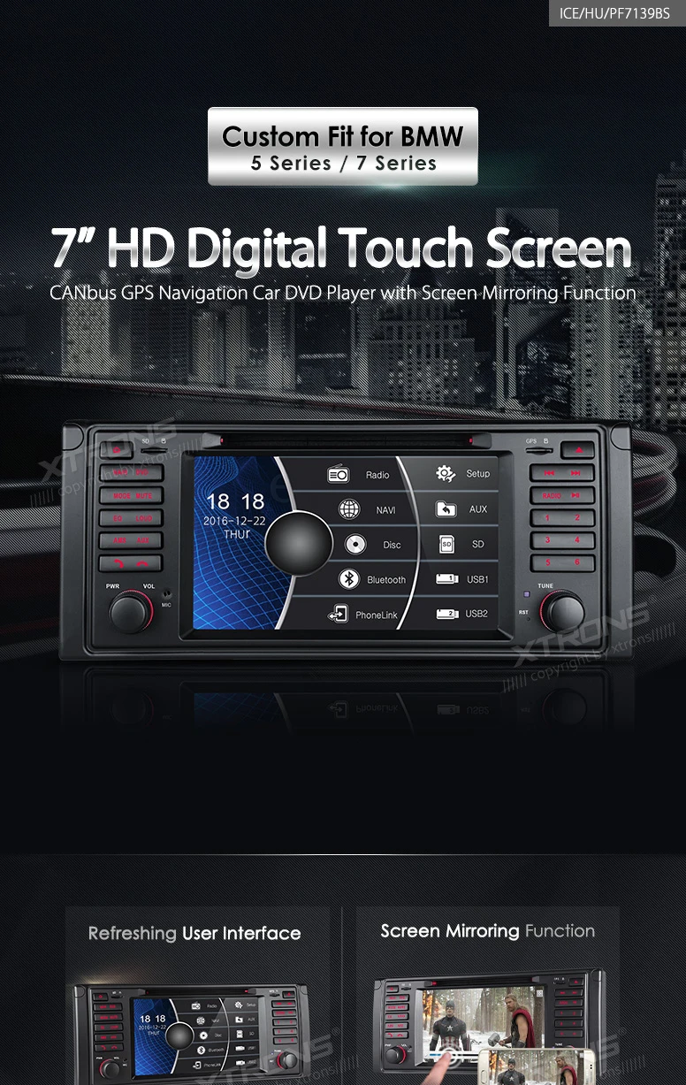 Flash Deal 7" Special Car DVD for BMW E39 M5 1999-2003 & BMW E39 1995-2003 & BMW 7 Series E38 1994-2001 with Android Mirror Link Support 1