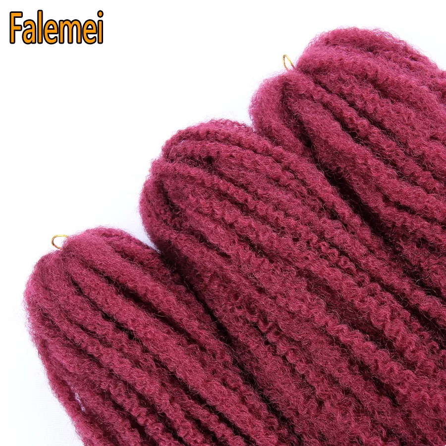 FALEMEI 18 дюймов Afro Kinky Marley плетенки волос 100 г/упак. Ombre синтетического волокна Kanekalon крючком, плетение волос