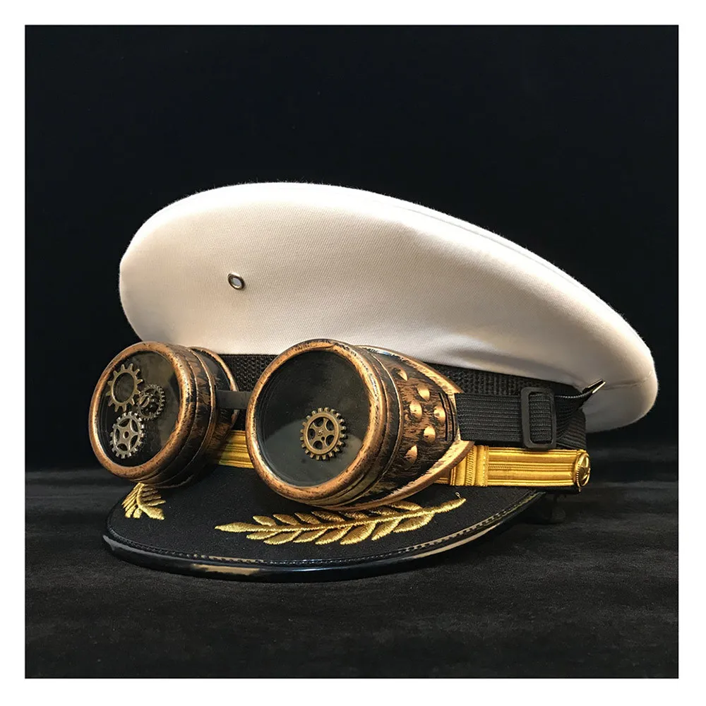 Для женщин Для мужчин армейские кепки Германии Офицер козырек Кепки армейская шляпа стимпанк товара полиции Кепки шапка для косплея Размеры S M L XL XXL