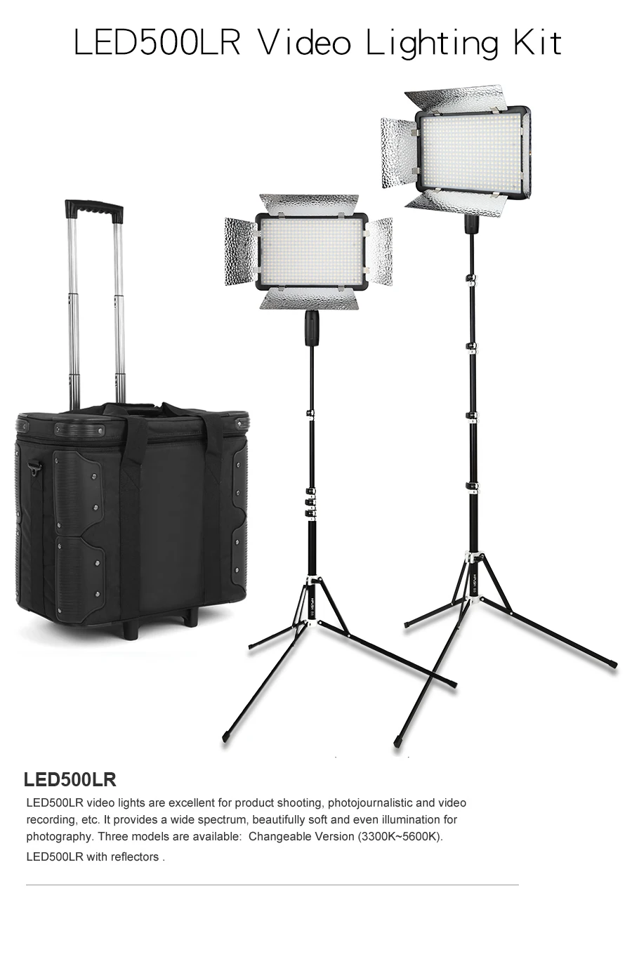 Бесплатная доставка DHL Godox LED Light 2X LED500LRC 3300 5600K видео свет + световая стойка