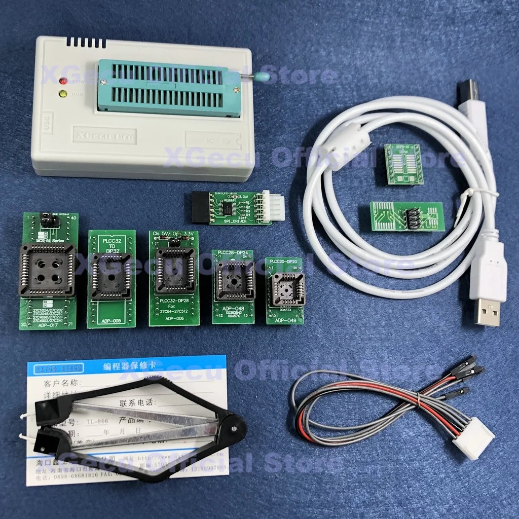 

V8.51 XGecu TL866II Plus USB universal Programmer support 15000+IC SPI Flash NAND EEPROM MCU PIC AVR+8PCS ADAPTER+PLCC EXTRACTOR