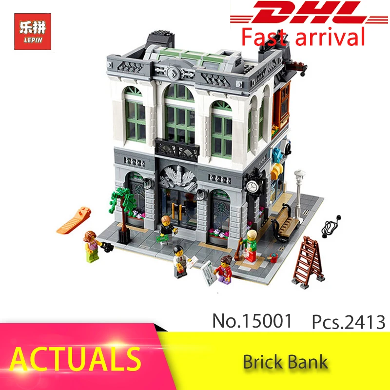 

IN Stock Free Shipping 15001 2413Pcs City Brick Bank Model Building Kits Blocks Brick DIY Toys Compatible 10251 Gifts