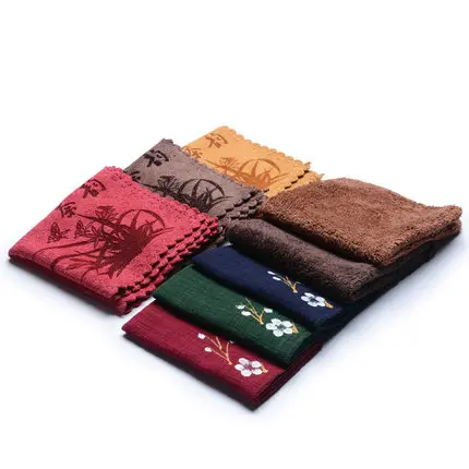 

Tea towel thicker pure cotton Kung Fu Tea accessories coffee table towel wipes cloth special