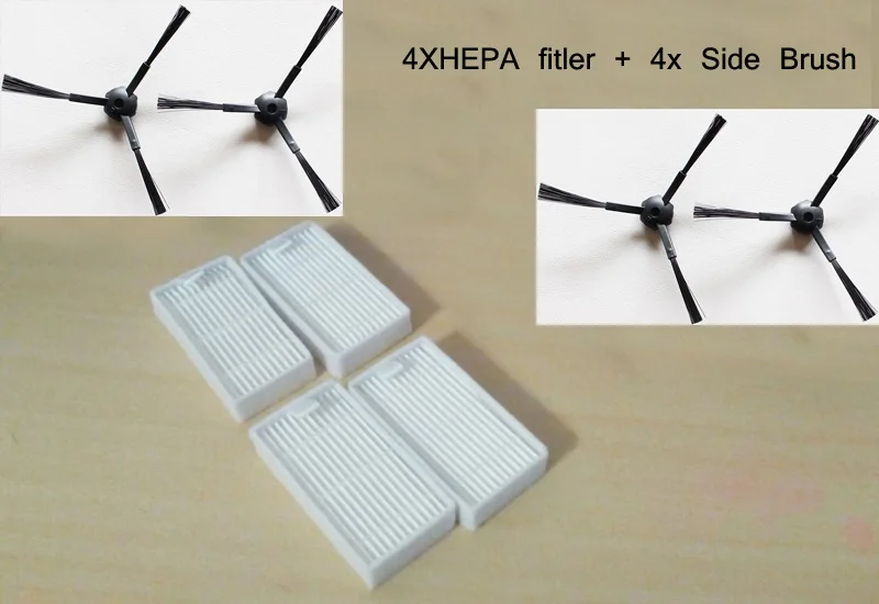 

4x HEPA fitler+4xSide Brush for Robot Vacuum Cleaner chuwi ilife V3 V3+ V5 V5 PRO (CW310)
