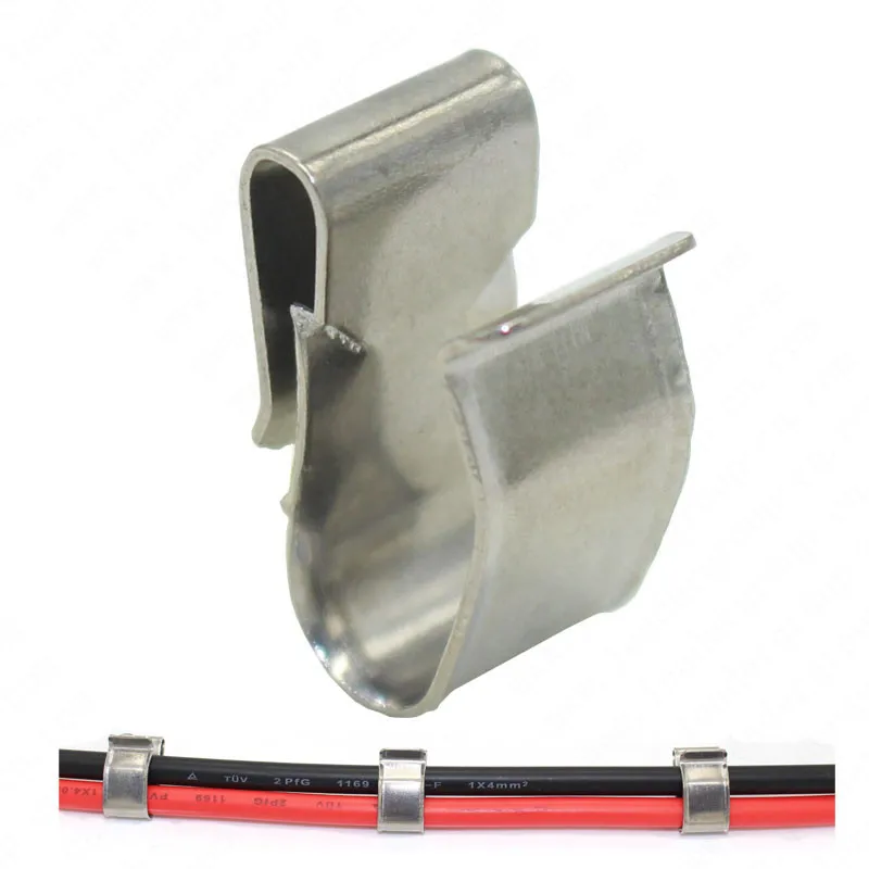 

50 PCS/Lot Stainless Steel Solar PV Cable Clips/Clamp For PV Solar Cable Wire