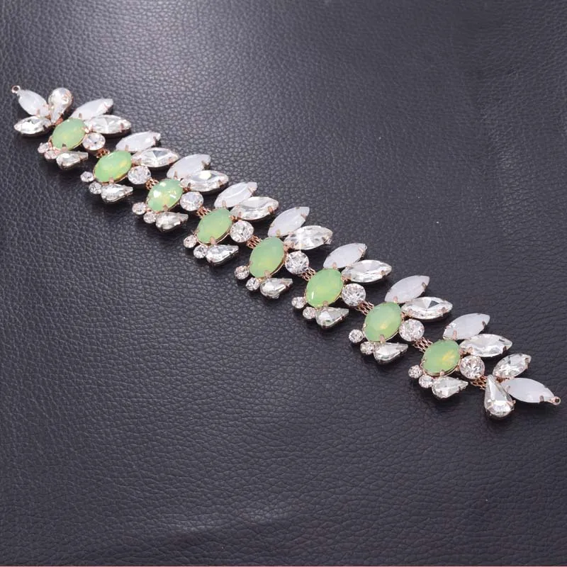 Opal rhinestone crystal appliques for bridal (5)
