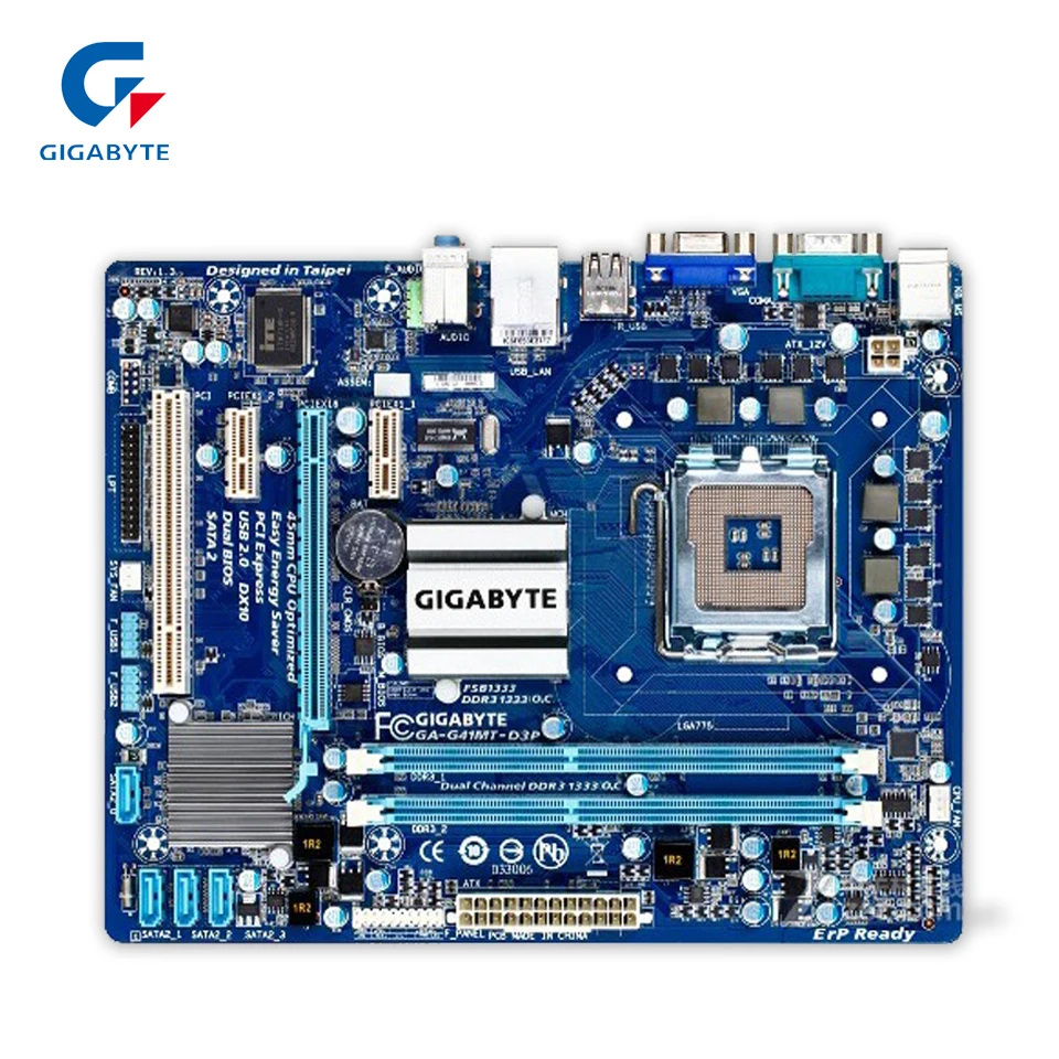 Gigabyte GA-G41MT-D3P Original Used Desktop Motherboard G41MT-D3P G41 LGA 775 DDR3 8G SATA2 USB2.0 Micro-ATX asus original ga g41mt s2 lga 775 ddr3 g41mt s2 8gb fully integrated g41 desktop motherboard