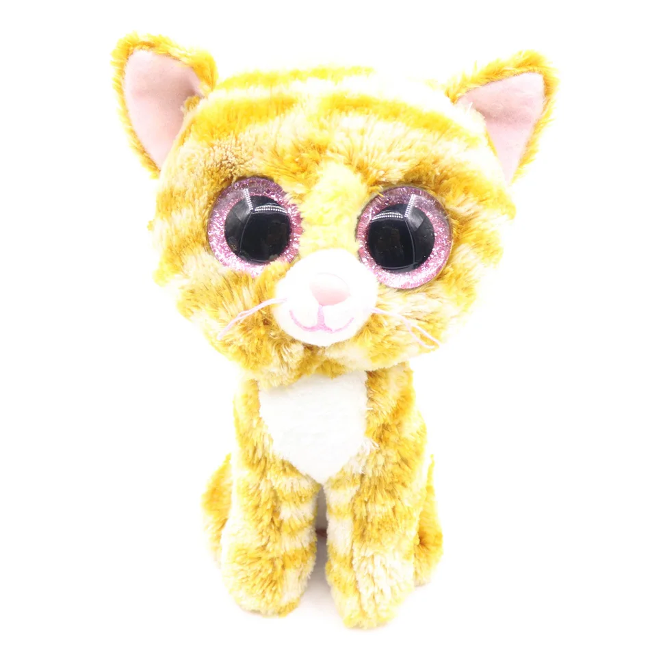 Ty Beanie Boos серый Кот плюшевая кукла девочка подарок на день рождения Единорог Сова собака лиса 15 см большие глаза Плюшевые животные и плюшевая кукла