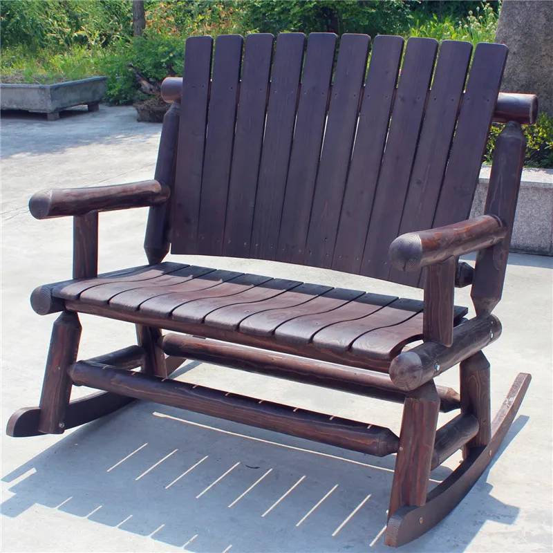 Frete Grátis ao ar livre mobiliário de madeira dobrável cadeira de praia camping duplo braço rockering tamanho grande roqueiro 2017new assento curvo