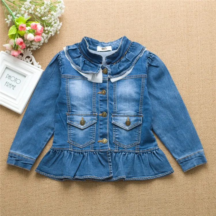 2-8 y children girls jackets lace ruffles denim jackets for girls clothes spring autumn coat fashion wash denim jacket girl (4)
