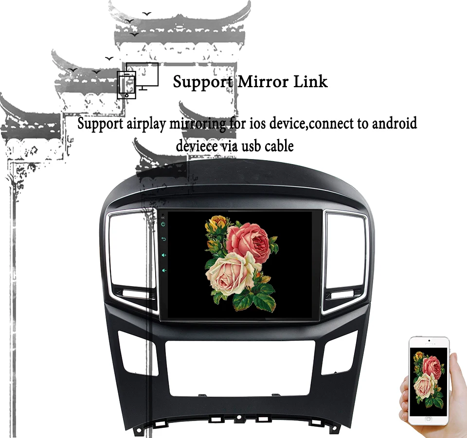 Flash Deal 9" 2 DIN 1024*600 Android 9.1 Octa Core Fit HYUNDAI H1,Grand Starex,Travel,H-1 Cargo,iLOAD 2016 - 2018 Car DVD Player GPS Radio 1