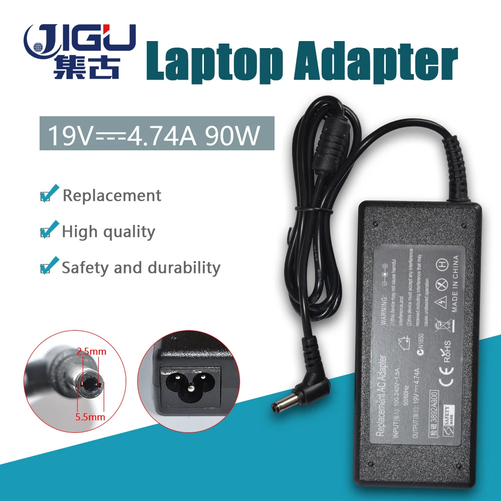 Зарядное устройство JIGU для ноутбуков Asus A46C M50 X43B A8J K52 U1 U3 S5 W3 W7 Z3 19 в 4 74a 5 5*2 мм |
