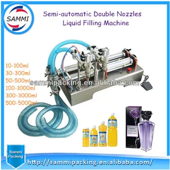 

G1WY-2Y-1000 Pneumatic double head liquid filling machine for juice, perfume 100 to 1000ml