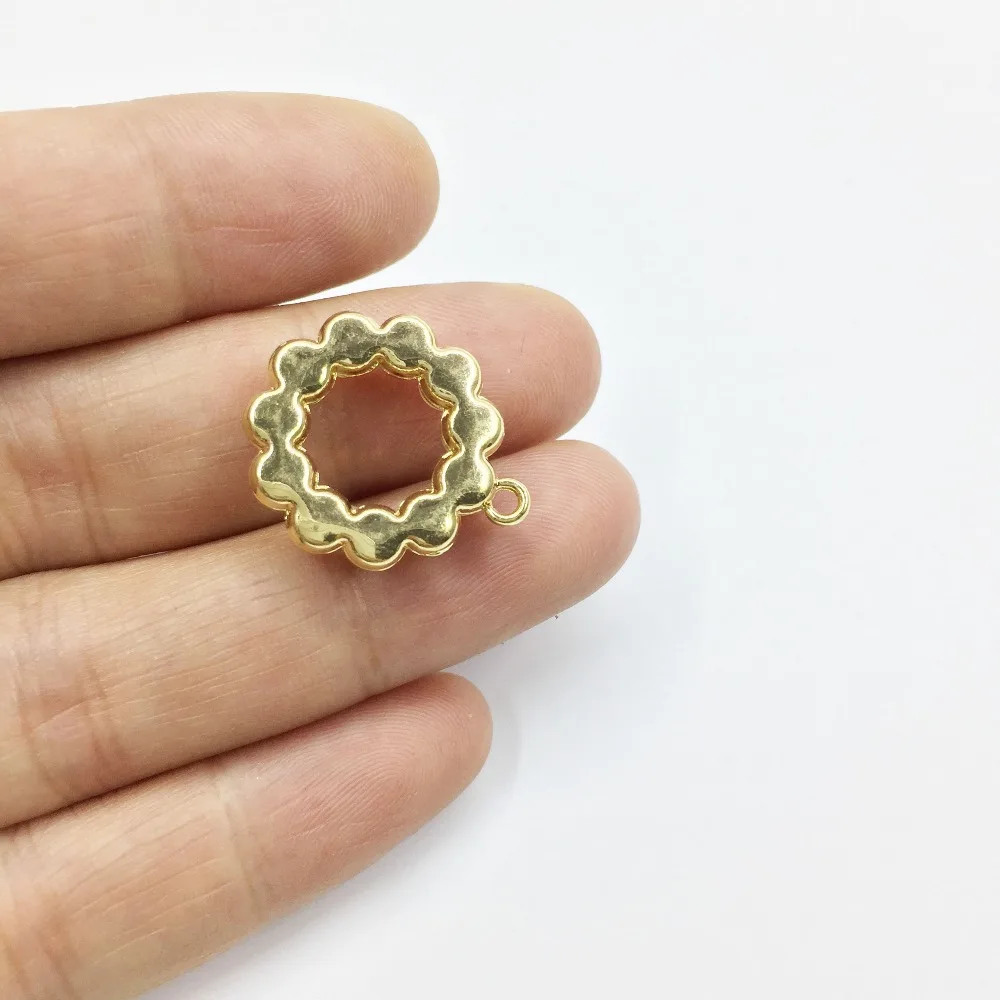 Eruifa 10 шт. 18 мм милый жемчуг цинк водвеска из сплава ожерелье, серьги ювелирные изделия DIY ручной работы золото