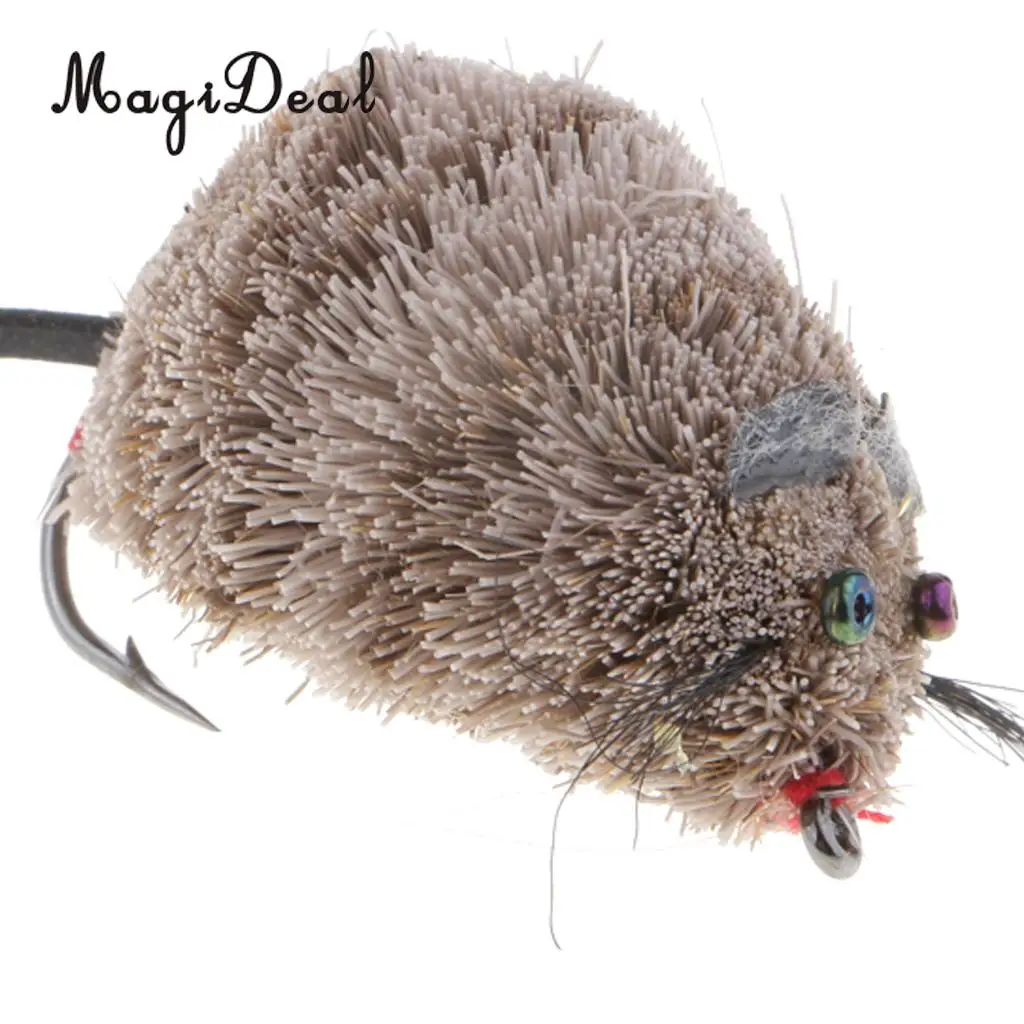 Vintage Fly Fishing Mouse Lure 1/0 Hook Snakehead Bass Trout Fly Fishing Flies