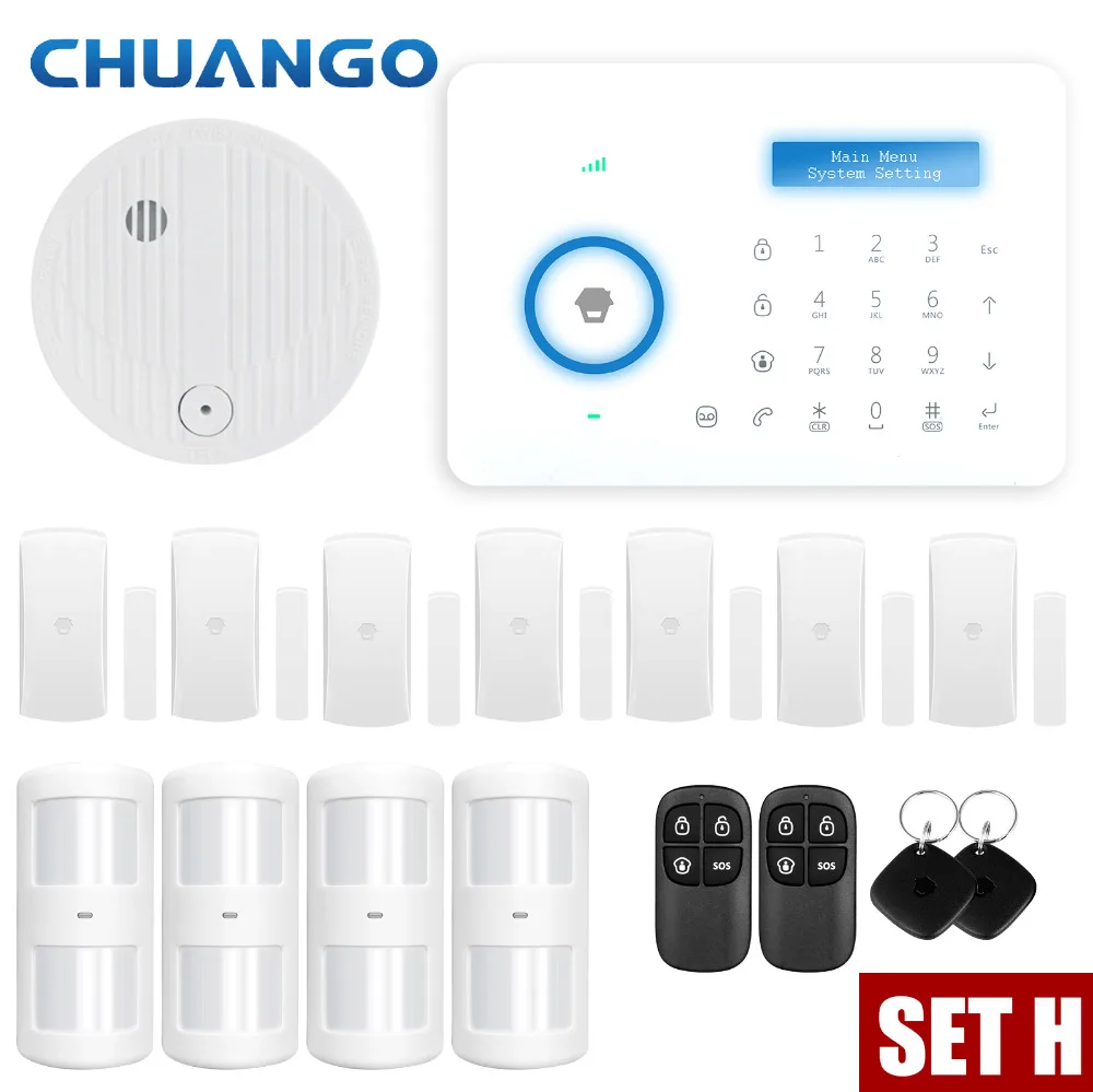  Chuango A11 PSTN Alarm System Touch keypad Smart Home Burglar Alarm System Motion Sensor - 32843852776