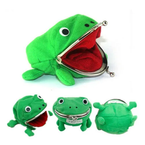 Форма лягушки Косплей зеленый кошелек в виде животного кошелек мягкий пушистые, плюшевые кошелек подарок - Цвет: Зеленый